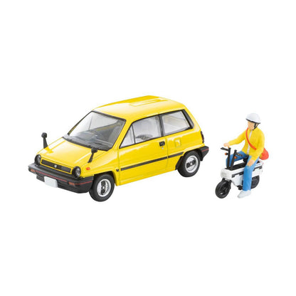 Honda City R 1981 with Motocompo + Rider Figure [LV-N272b]